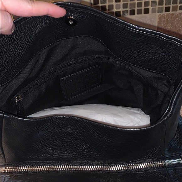 SOLD!Coach Black pebble leather with Silver Hardware - Picture 3 of 9